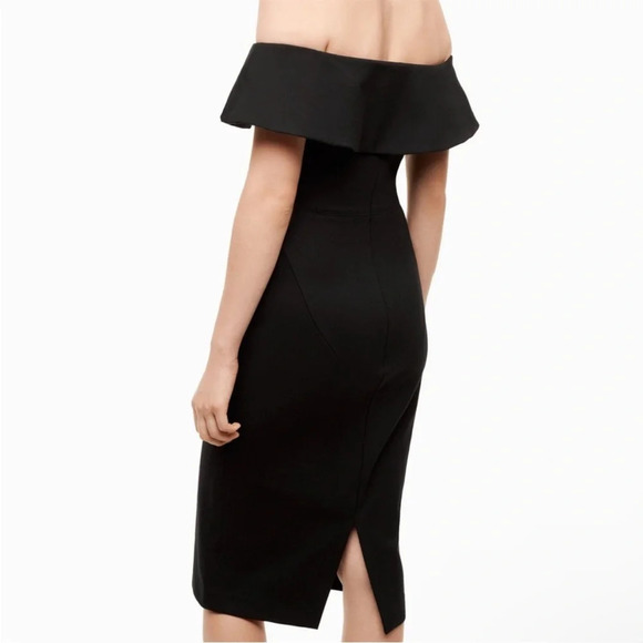Aritzia Babaton Ruslan Off the Shoulder Bodycon Black Midi Dress - Picture 2 of 10